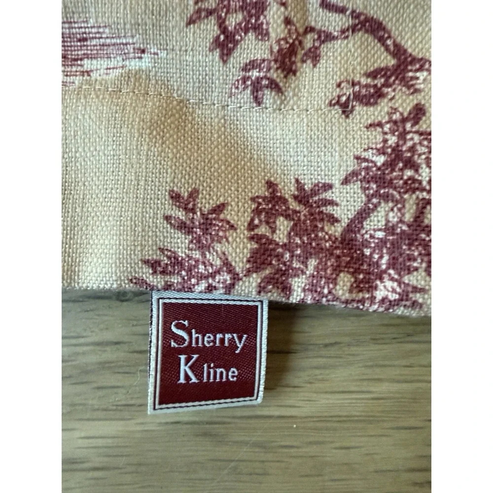 Sherry Kline Red Toile Reversible Pillow Shams Set of 2 French Country Striped